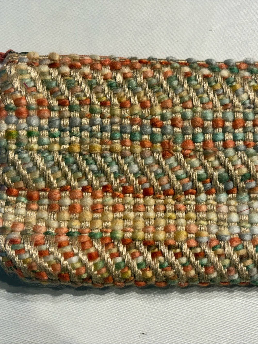 Sfera Boho Woven Clutch with Tassel Accent